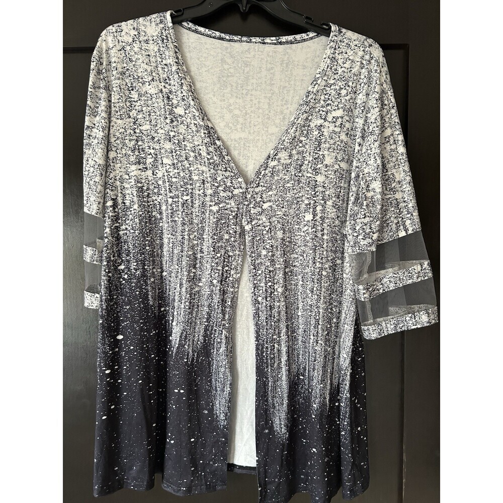 Sz 3x Nice Open Front Top, Black & White. Perfect For Great Layered Look